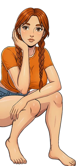 Katie, sitting in