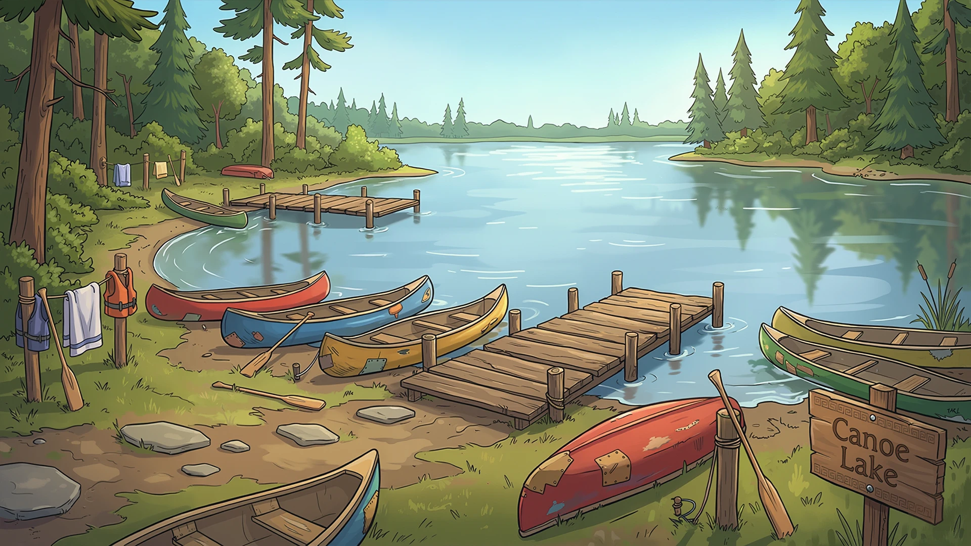 The lake at camp